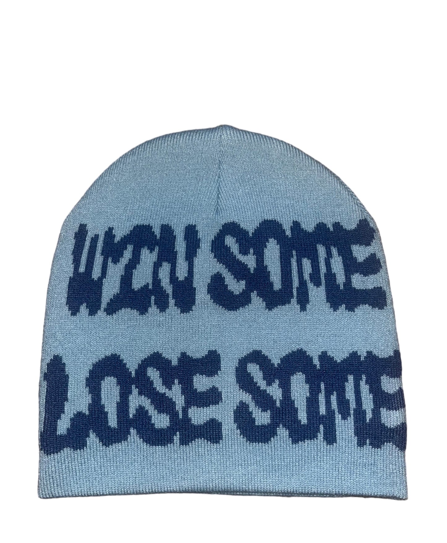 Blue jacquard beanie