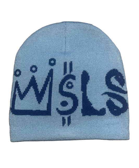 Blue jacquard beanie