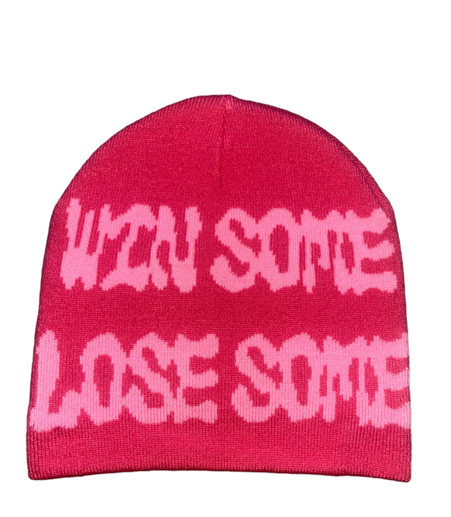 Pink jacquard beanie